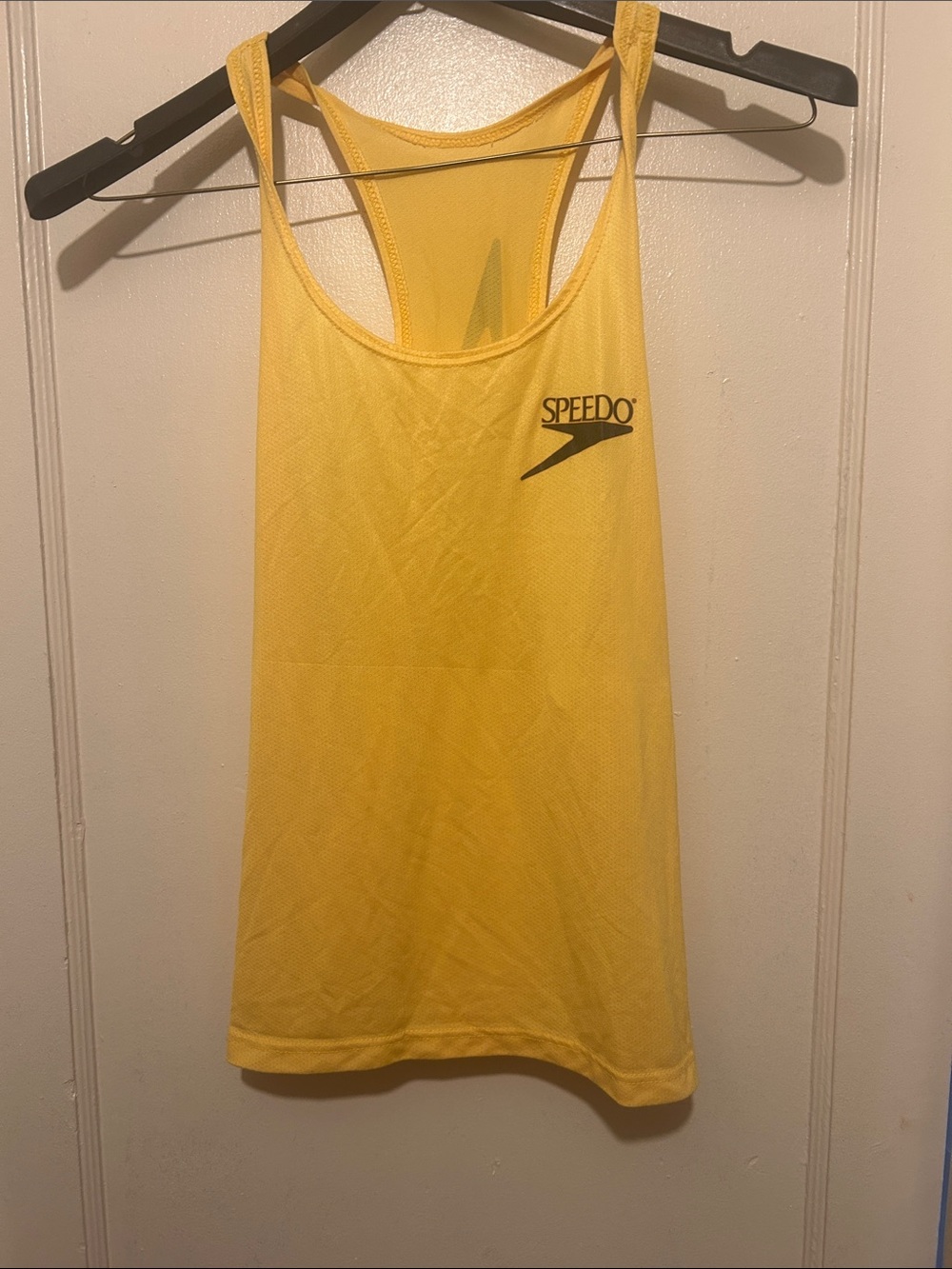 Speedo Yellow Mesh Racerback Tank with Logo
